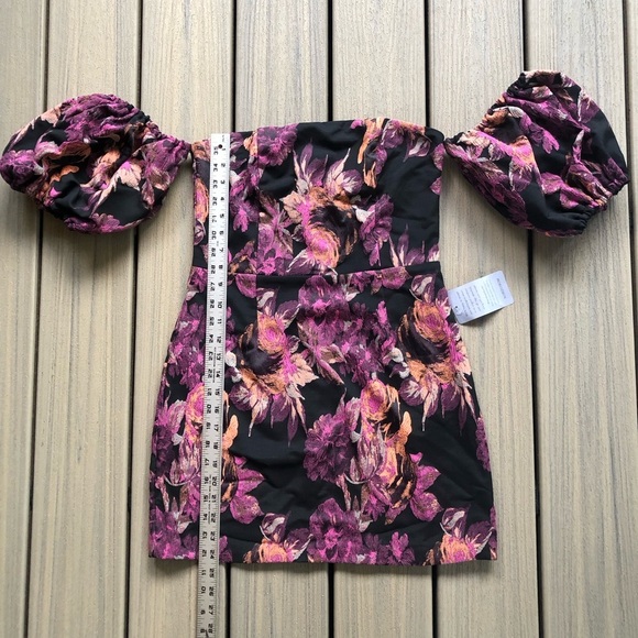 NWT Lulu's Black Floral Print Strapless Mini Dress With Lining Size M - Picture 11 of 11